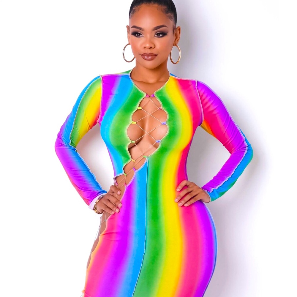 Rainbow Sexy Club Dress